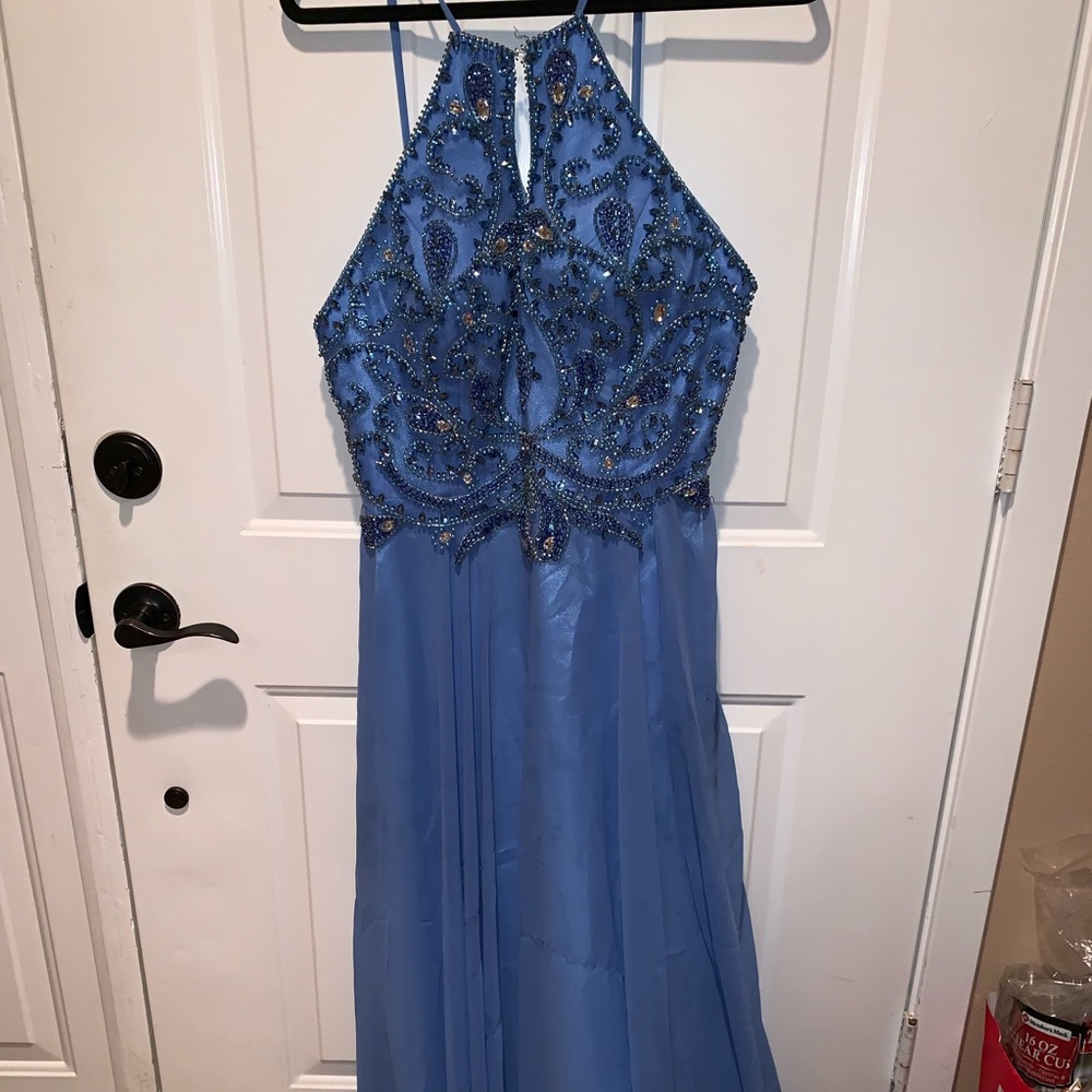 Prom Dress- Long Blue sparkly dress